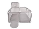 Selonis Box Con Cesto E 900 Palline Box Per Bambini, Grigio:Grigio/Bianco/Turchese