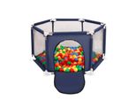 Selonis Box Esagonale Con 100 Palline Box Per Bambini, Blu:Giallo/Verde/Blu/Rosso/Arancione