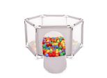 Selonis Box Esagonale Con 100 Palline Box Per Bambini, Grigio:Giallo/Verde/Blu/Rosso/Arancio