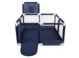 Selonis Box Con Cesto E 900 Palline Playpen Per Bambini, Blu:Turchese/Blu/Giallo/Trasparente