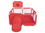 Box Selonis Con Cesto E 100 Palline Per Bambini, Rosso:Grigio/Bianco/Turchese