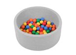 Piscina Per Bambini Selonis Con Palline 70X30Cm/150 Palline Rotonde, Grigio Chiaro: Giallo/Verde/Blu/Rosso/Arancio