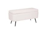 Panca A Cassapanca "Aurora"" - Legno E Metallo - Bianco - 100X40 Cm - Atmosphera CréAteur D'intéRieur"