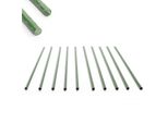 Toboli 10X Pali Per Piantine Verdi 90 Cm Ø 11 Mm Pali Per Traliccio In Metallo E Plastica, Pali Per Piantine Di Pomodori E Piante Rampicanti