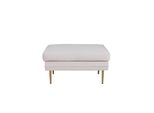 Pouf Boom, Poggiapiedi In Velluto Beige, Ottone.