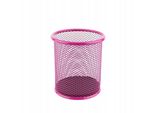 Leviatan Portapenne In Metallo | Portapenne Rotondo In Filo Di Metallo | Coppa Multifunzionale A Rete Per Penne A Sfera Ø91 Mm Rosa