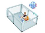 Costway 120 X 190 Cm, Box Per Bambini Con 50 Palline, Box Con Rete Traspirante E Cerniera, Cancello Per Gattonare A 2 Porte, Tenda Per Bambini E Neonati (Blu)