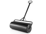 Costway Rullo Per Prato In Metallo 63 L, Larghezza Di Lavoro 90 Cm Rullo Manuale Con Manico, Riempibile Con Acqua/Sabbia, Rullo Da Giardino A Tamburo Per Uso Intensivo Rullo Per Erba Nero