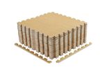 Wisfor 12PCS Tappetino Di Protezione + 24 Pezzi Di Bordo, Sottotappeto Tappetino Puzzle Tappetino Di Protezione Pavimento Fitness Tappetino Antiscivolo, Ogni Pezzo: 60×60×1Cm, Giallo