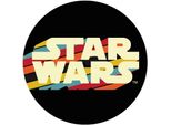 Carta Da Parati Rotonda Autoadesiva Disney Logo Star Wars Multicolore Su Nero - 610399 - Ø 128 Cm