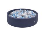 Kiddymoon Piscina Di Palline 120X30Cm/300 Palline Piscina Rotonda Con Palline Colorate Per Bambini, Blu Scuro: Grigio/Bianco/Trasparente/Babyblue