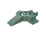 Parco Giochi Kiddymoon Con Palline Di Schiuma Verde Bosco: Turchese Scuro-Verde-Bianco Piscina 300/Club L/Rampa L/Scaffale L/Scala Parco Giochi