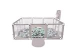 Selonis Playpen Grande Parco Giochi Con 400 Palline Playpen Per Bambini, Grigio: Bianco/Grigio/Blu