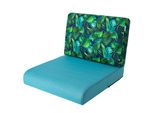 Pillowprim, Cuscino Per Poltrona In Rattan, Esterno, Cuscino, Cuscino Per Pallet, Cuscino Per Seduta, Mobili In Rattan, Blu + Foglie Blu, 70 X 70 Cm