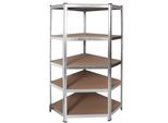 Scaffale Angolare In Metallo Zeus 180 X 90 X 70 X 40 Cm 5 Ripiani TC-081