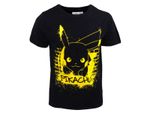 Maglietta PokéMon Pikachu Per Bambini - Manica Corta Nero-110/116