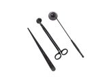 Inf Set Di Accessori Per Candele 3 In 1 Taglia-Stoppino/Spegnitore/Mestolo Per Candele Nero