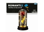 Romantix Rosa Eterna D'oro In Vetro Regalo D'amore San Valentino Festa Della Mamma Luce Led