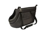 Borsa Da Trasporto Per Cani E Gatti | Borsa A Tracolla Per Animali Domestici Con Cinghia Elastica Con Moschettone | Fino A 12 Kg | Similcuoio | L | Nero