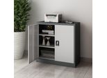 Cartella Molise 90 X 40 X 90 Cm Armadio Per Ufficio A 2 Ante Armadio In Acciaio Con 2 Ripiani Regolabili In Altezza Armadio In Metallo Con Serratura Acciaio Grigio Scuro/Grigio Chiaro