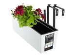 Vaso Da Fiori Kadax Con Inserto "Treviso"", 56 Cm, Con Staffe, Motivo A Scacchiera, Bianco"