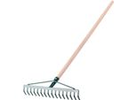 Rastrello Kadax Con Manico In Legno "Jorn"", Rastrello Largo Per Giardino, Rastrello In Metallo, Verde, 41 Cm, 16 Denti"
