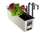 Vaso Da Fiori Kadax Con Inserto "Treviso"", 56 Cm, Con Staffe, Motivo A Scacchiera, Crema"