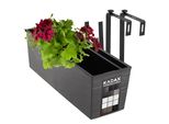 Vaso Da Fiori Kadax Con Inserto "Treviso"", 56 Cm, Con Staffe, Motivo A Scacchiera, Grafite"