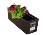Vaso Da Fiori Kadax Con Inserto "Treviso"", 56 Cm, Vaso Da Fiori Per Esterni, Motivo A Scacchiera, Moka"