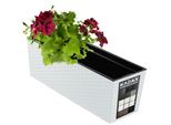 Vaso Da Fiori Kadax Con Inserto "Murano"", 56 Cm, Vaso Da Fiori Per Esterni, Motivo Rattan, Bianco"