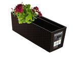 Vaso Da Fiori Kadax Con Inserto "Murano"", 56 Cm, Vaso Da Fiori Per Esterni, Motivo Rattan, Moka"