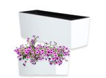 Vaso Da Fiori Kadax "Fontana"" Con Inserto, 56 Cm, Vaso Da Fiori Per Esterni, Motivo Liscio, Bianco"