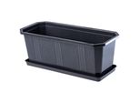 Fioriera Kadax "Trani"", Vaso Con Piattino, 40 Cm, Grafite"