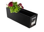 Vaso Da Fiori Kadax Con Inserto "Murano"", 56 Cm, Vaso Da Fiori Per Esterni, Motivo Rattan, Nero"
