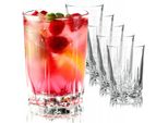 Kadax Bicchieri In Vetro Di Alta Qualità, Set Da 6, Bicchieri Da Acqua, Bicchieri Da Succo A Parete Spessa, Bicchieri Scanalati Per Acqua, Bevande, Succhi, Feste, Bicchieri Da Cocktail, Bicchieri Per Bevande (Alti, 245Ml)