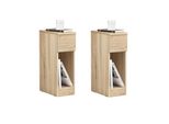 Sobuy Set Di 2 Comodini Stretto Comodino Con Cassetto E Ripiano Comodino Per Camera Da Letto Soggiorno Fbt111-Nx2