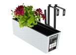 Kadax Vaso Da Fiori Con Inserto "Murano"", 56 Cm, Con Supporti, Motivo Rattan, Bianco"