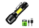 Mini Torcia Led Con Ricarica Usb - Nero KP25693