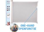 Curify® Cancelletto Per Scale Arrotolabile - Bianco - Cancelletto Di Sicurezza Per Bambini - Lunghezza 80 X 130 Cm Cancelletto Di Sicurezza Per Porte Arrotolabile - Cancelletto Di Sicurezza Per Bambini