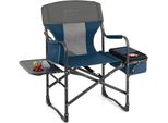 Sedia Da Campeggio Costway Con Tavolino, Borsa Frigo E Borsa Portaoggetti, Sedia Da Pesca Pieghevole, Portata 180 Kg, Sedia Da Regista Portatile, Sedia Pieghevole Per Campeggio, Pesca, Picnic (Blu)