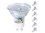Zmh Led GU10 Lampada Bianco Caldo- 4,8W 4000K Bianco Neutro Angolo Di Emissione 110°Spot 6Pz.