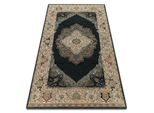 Tappeto Di Lana Polonia Palazzo Rosone Blu Scuro Multicolore 235X350 Cm