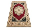 Tappeto Di Lana Polonia Palazzo Velvet Rosone Rosso Multicolore 200X300 Cm
