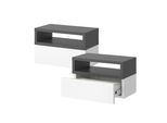 Vicco Comodino Camera Da Letto Urbano, 45 X 28 Cm Set Di 2, Antracite