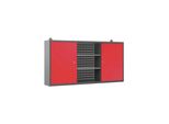 Armadio A Muro Armadio Per Attrezzi Armadio In Metallo Con Parete Perforata Metallo, 120 Cm X 60 Cm X 20 Cm, Colore: Rosso Antracite
