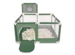 Box Selonis Con Cesto E 200 Palline Box Per Bambini, Verde:Beige Pastello/Bianco/Menta