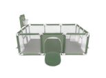 Selonis Playpen Grande Parco Giochi Per Bambini Con 400 Palline Playpen Per Bambini, Verde: Turchese Scuro/Beige Pastello/Bianco/Menta