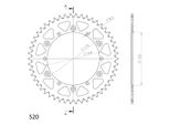 Pignone Supersprox In Alluminio 520 - 47T (Nero) RAL-853:47-BLK|ID 152,0 Lk 175,0 6 Fori/6 Fori