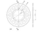 Supersprox Alu-Kettenrad 525 - 43Z (Rot) RAL-1304:43-RED|ID 112,0 Lk 138,0 5-Loch/5-Loch