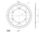Pignone Supersprox Stealth 520 - 49T (Nero) RST-460:49-BLK|ID 134.0 Lk 150.0 6 Fori/6 Fori